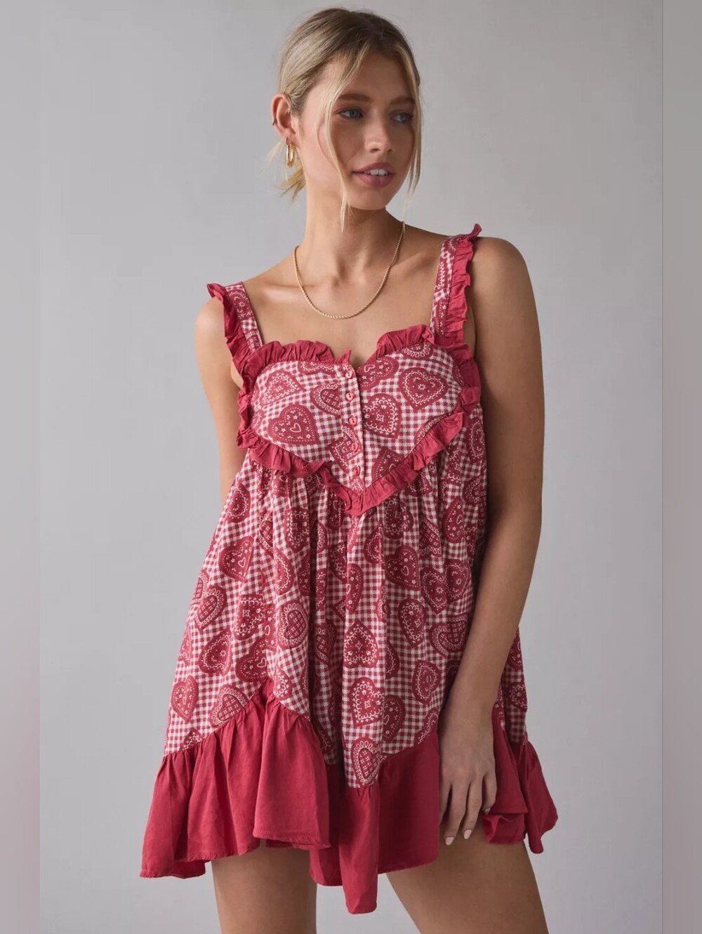 Out From Under Eat Your Heart Out Ruffle Babydoll Dress